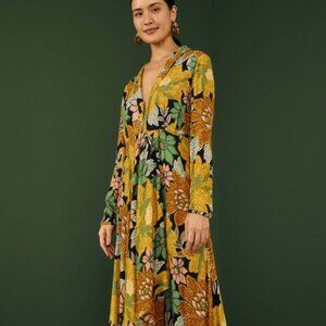 Black Garden Long Sleeve Maxi Dress (Farm Rio)